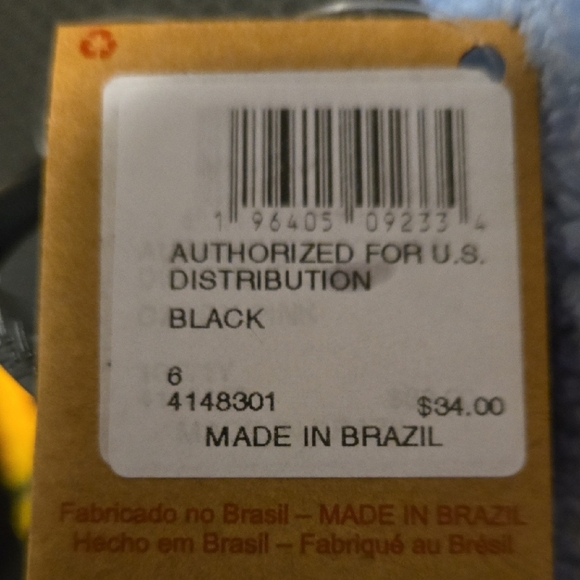 NWT-Havaianas Women's Slim Square Toe Flip Flops in Black-Size 6 - Picture 7 of 8